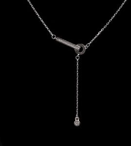 Unique Diamond Pendent Design Silver Necklace