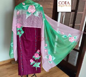 HAND PAINTED SUIT WITH KOTA DUPATTA Rs 2400