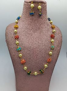 CEREMIC PANTED BEADS NECKLACE