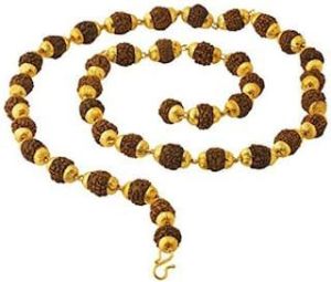 5 Face Golden Cap Rudraksha mala