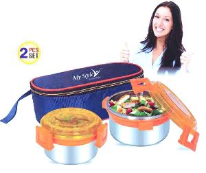 Krysta 2 Pcs Stainless Steel Lunch Box