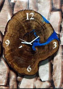 Wood and Resin Wall Clock