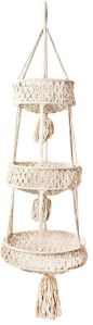 Aniakst 3 Tier Large Basket Hanging Fruit Basket, Fruit Hammock, Macrame Hanging Basket, Produce Storage, Rope Plant Hanger