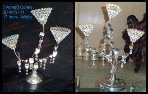 Glass Crystal Beaded 3 Armed Cones