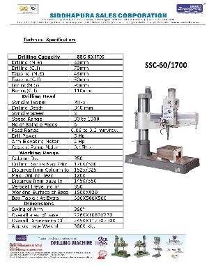 SSC-60/1700 Geared Radial Drilling Machine