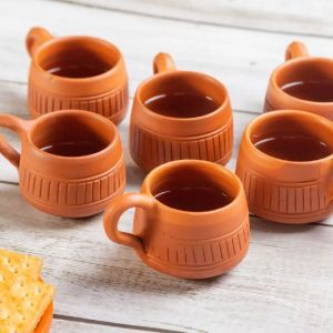 Karru Krafft Terracotta Design Microwave Safe Tea Cup