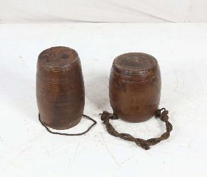 Wooden Nepali Milk Pot with Rope Handle