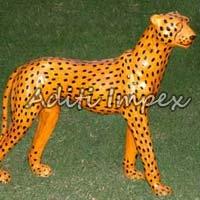 Handicraft Leather Cheetah Sculpture
