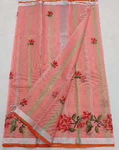 Kota Doria Embroidered Saree