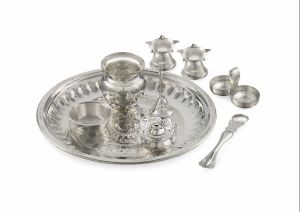 1008 Silver Plated Pooja Set