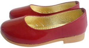 Kids Maroon Plain Belly Shoes