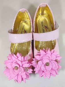 Kids Pink Flower Belly Shoes