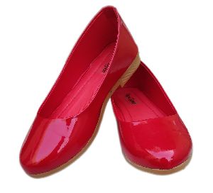 Kids Red Plain Belly Shoes