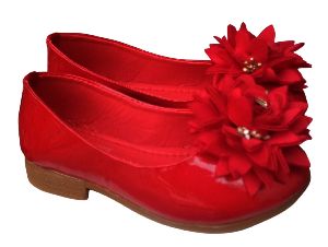 Kids Red Round Toe Belly Shoes