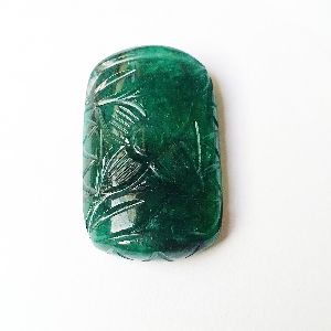 Rectangular Carved Emerald Stone