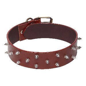 leather dog collar Brown