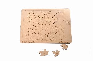 Wooden English Alphabet Butterfly Shaped Jigsaw Puzzle