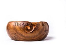 Brown Wooden Yarn Bowl