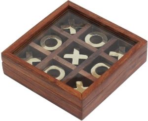 Handmade Wooden Tic Tac Toe Board Game