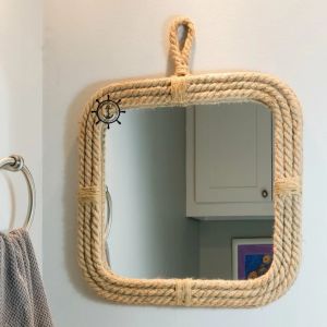 Nautical Coastal Square Rope Mirror