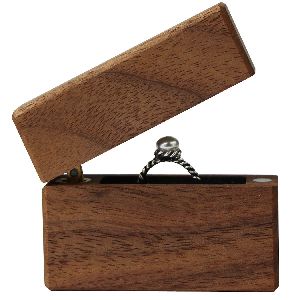 Mini Wooden Ring Box With Magnetic Lock