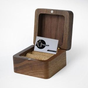 Wooden Pair Ring Box For With Magnetic Lock