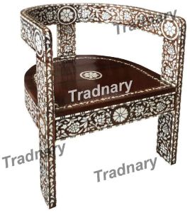 Mother Of Pearl Inlay Wooden Chair