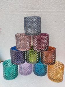 Crystal Cut Glass Candle Jars