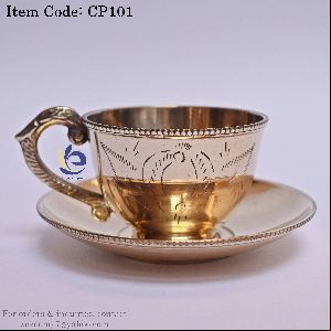 Brass Cup and Saucer