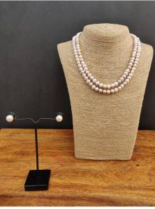 2 Line Pearl Necklace Set