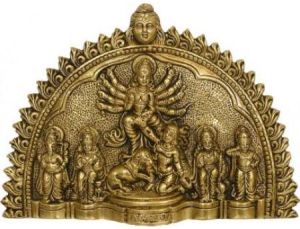 Brass Kaali Mata Wall hanging