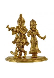 Brass Radha Krishna Statue