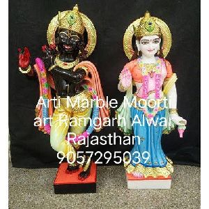 Black Marble Radha Krishna Statue