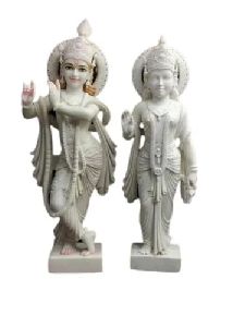 White Marble Radha Krishna Statue