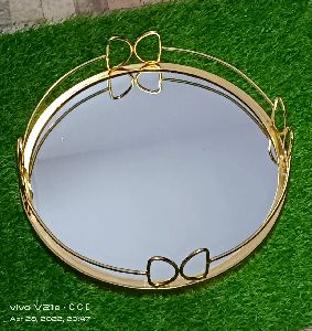 Round Metal glass tray