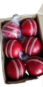 174gm Red Leather Cricket Ball