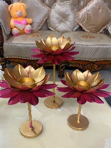 diwali festive lights lotus flower shape tealights candle holder
