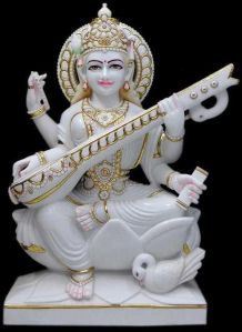 Marble Saraswati Mata Statue