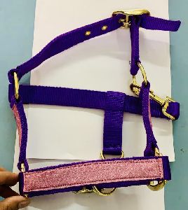 Bright Purple Nylon Halter with Glitter