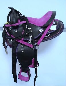 Leather Horse Synthetic Western Saddle with Matching Set