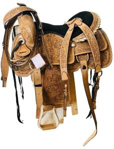 Leather Horse Western Barrel Racer Saddle