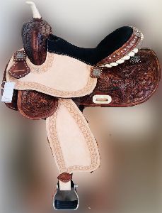 Leather Horse Western Barrel Saddle