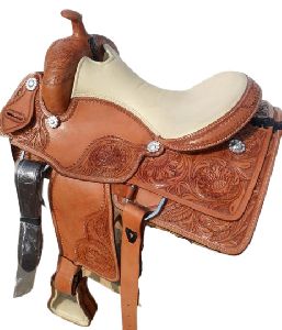 Leather Horse Western Roping Saddle