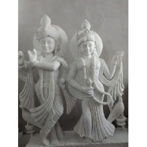 11 Inch Marble Radha Krishna Statue