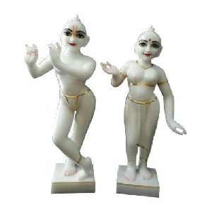 Marble Iskcon Radha Krishna Statue