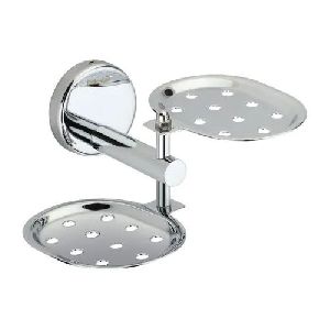 Zorba Stainless Steel Double Soap Dish with Stand