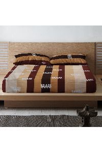 ABHIKRAM 100% Pure Cotton 160 TC Spring Design Double Size Bedsheet with 2 Pillow Cover (Size - 100