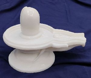 White Marble Shivling Statue