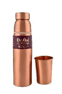 Copper Water Bottle with Glass
