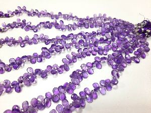 Amethyst Faceted Pear Briolette Beads